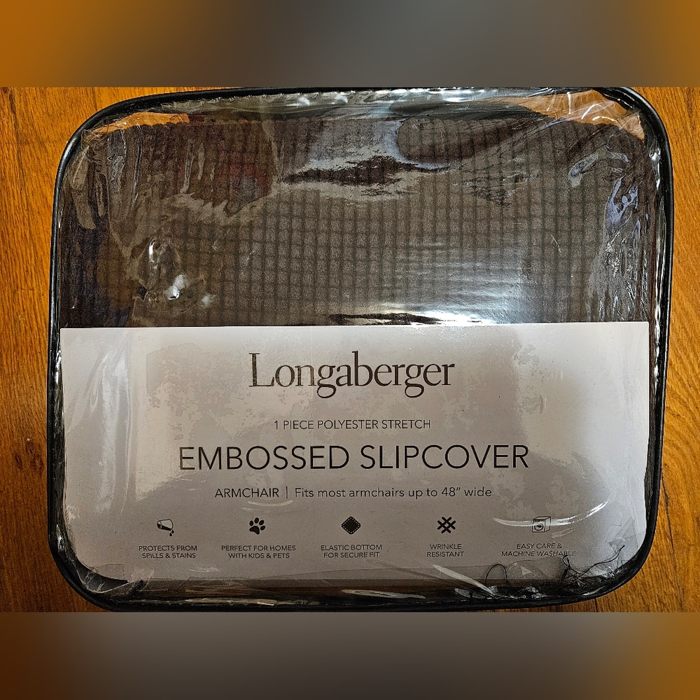 NWT Longaberger Chocolate Brown Embossed Slipcover